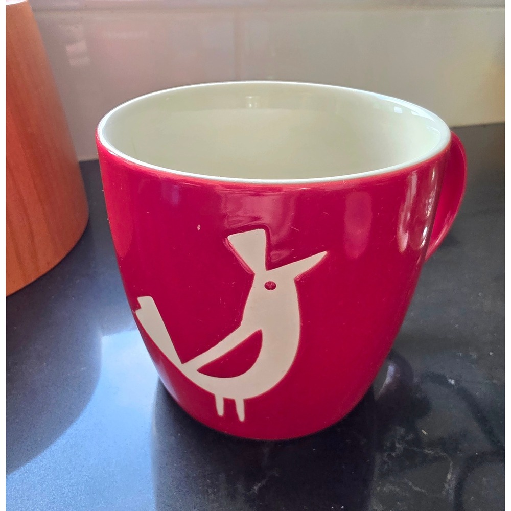 Starbucks 2011 Holiday Red White Partridge Bird Coffee Mug 14 oz Collectors Cup